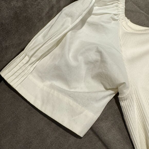 J Crew cream puff short sleeve ribbed shirt - Picture 2 of 4